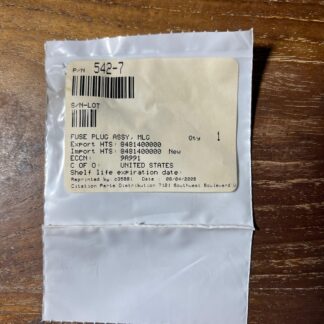 Plug, fusible P/N: 542-7